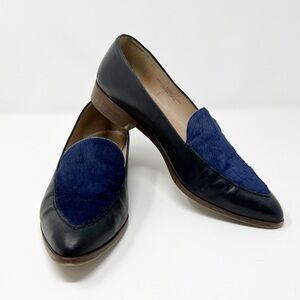 J. Crew Collection Navy Blue Calf Hair Loafers
